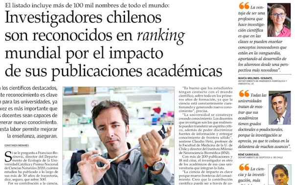 Investigadores chilenos son reconocidos en ranking mundial por el impacto  de sus publicaciones académicas - GERO
